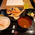 Washoku Shukou Masamura - 金目鯛開き干し定食1100円