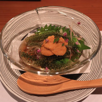 鮨 おさむ - じゅんさいと海ぶどうと〜見た目の美しい！