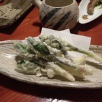 ん。 - 行者ニンニクの天婦羅・・・。