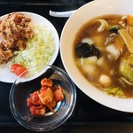 Mampuku Sumibi Yakiniku Kurau Do - 広東麺 唐揚げ