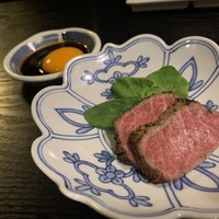 雪月花 ながら - 近江牛ランプタタキ　自家製黄身だれ