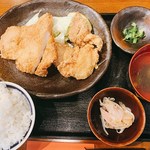 いいやま食事処 あたご亭 - 山賊唐揚げ定食