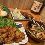 おぎ野 - ホルモン、鯵南蛮漬け、串カツ、ポテサラ