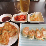 チャングム - 生ビールと餃子セット チジミとキムチ付き1,000円