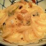 銀座 矢部 - 納豆うどん（大粒のくろめ納豆使用） (2012/1)