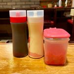 宮島 - 紅ショウガ、マヨネーズ、お好みソース