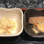 魚と肴と酒処 八仙 - ポテトサラダ、鯖の南蛮漬け