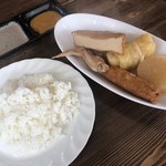 フレンチバル 維新  - おでん定食 750円(人参スープ、ピクルス、ご飯付き)