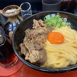 極楽うどん TKU - 肉釜玉うどん（￥970）