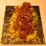 権八 NORI-TEMAKI - 牛しぐれ280円＋カリフラワーライス30円