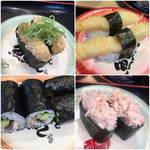 魚魚丸 - 納豆・海老天ぷら・うなキュウ・カニ風サラダ