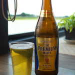 そば椿庵 - プレミアムモルツ（￥650）。この日は運転する予定がなかったので、昼から酔っ払い♪