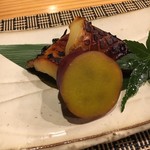 千載一遇 - ⑤マナガツオ西京焼、薩摩芋添え