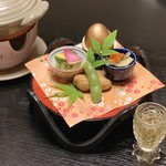 泳ぎいか・ふぐ・いわし・大阪懐石料理・遊食遊膳 笹庵 - 前菜