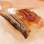 うを徳 - 鯵のにぎりと小肌のにぎり