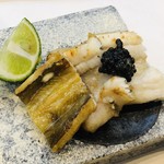 寿司栄 - 対馬産穴子の白焼き　キャビア