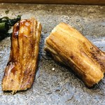 寿司栄 - 対馬産穴子　煮穴子と焼き穴子