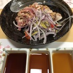 薩摩地鶏と季節の料理 季彩 - 薩摩地鶏のタタキ香味野菜添え