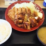 かつや - 生姜からあげだれのチキンカツ定食。