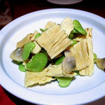 蜃気楼 - 湯葉と空豆とアサリの和え物