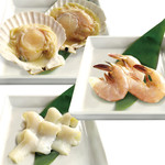 Three types of Seafood platter