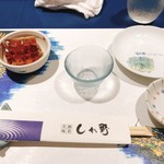 しか野 - テーブルセット、お通しの煮こごり