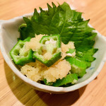 酒肴晴 - 熟成鱧子のオクラ和え