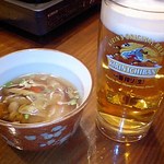 居酒屋 秋田 - キリン一番搾り＆お通し