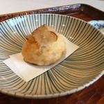 らん亭～ 美日庵 - 海老の真薯揚げ-ブリのカラスミのせ