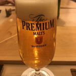 鮨 しゅん輔 - 最初はプレモルで乾杯