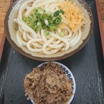 Teuchi Udon Ichiya - 冷やしぶっかけ(大)と肉
