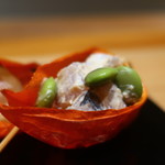 日本料理 幸庵 - 鯵と枝豆の腐乳和え