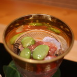 日本料理 幸庵 - 海老と枝豆の酒盗和え