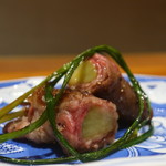 日本料理 幸庵 - 松阪牛とトロ茄子の焼物アップ