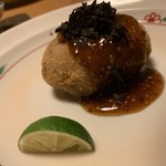 日本料理 たかむら - 自家製メンチカツ ソース餡、サマートリュフ