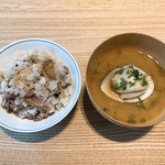 Yatsugatake Esaki - 炊込みご飯とみそ汁