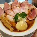 燃えよ麺助 - 味玉紀州鴨そば  レアチャーシュー増し