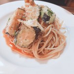 トラットリア ポルコロッソ - ナスと挽肉のミートソースパスタ