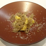 カーサ・デル・チーボ - エゾシカのランプ肉とチーズフォンデュが入ったパスタ