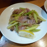 かん助 - '19/08/24 アスパラベーコン炒（550円）