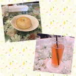 ツキノニジ - プレーンベーグルとアップルジュース