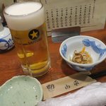 やきとり山平 - 生ビールです
