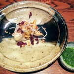 にしぶち飯店 - ●イシカゲガイ、ウニ、九条ねぎと生姜のソース