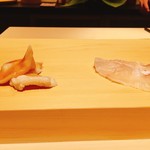 鮨 はしもと - ヒラメ、石垣貝