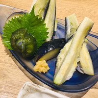 うなぎ和食  しら河 今池ガスビル店 - 水茄子の一本漬け