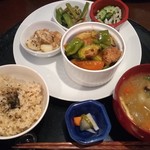 米の子 - 本日の日替わり定食（れんこんと大豆たんぱくと夏野菜の甘酢あん定食）1,600円