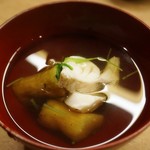 花いち - こちと焼き茄子の吸物