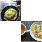 おとなのヒッコリー - ◆ジャーマンハンバーグ丼◆♪◆サラダ、スープ◆♪