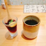 しんくらしき 二海 - ★★★★デザートはゼリー。ホットコーヒーは湯飲みで出てくる。