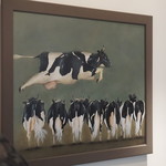 Le Bistro Autour du Beurre - テーブル前の牛の絵画